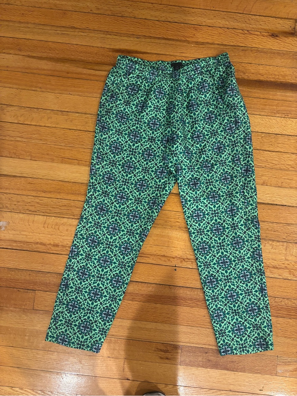 J. Crew Green and Navy Floral Print Skirt - Sz 6